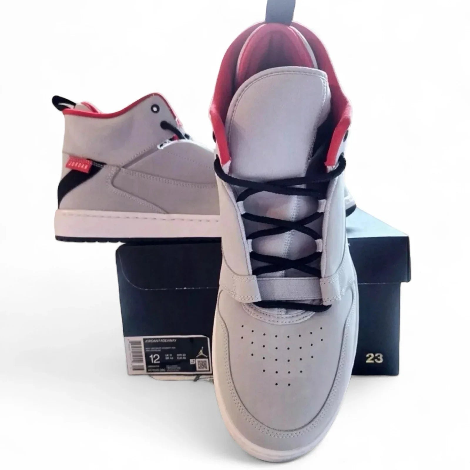 Nike Jordan Fadeaway Wolf Grey University Red White AO1329-060 Mens Size 12 - Trendiez U ♥ 