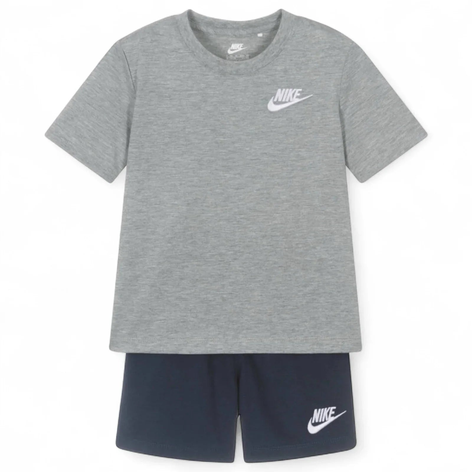 Nike Kids 2 Piece Shorts Set Gray T- Shirt & Navy Shorts Boys - Trendiez U ♥ 