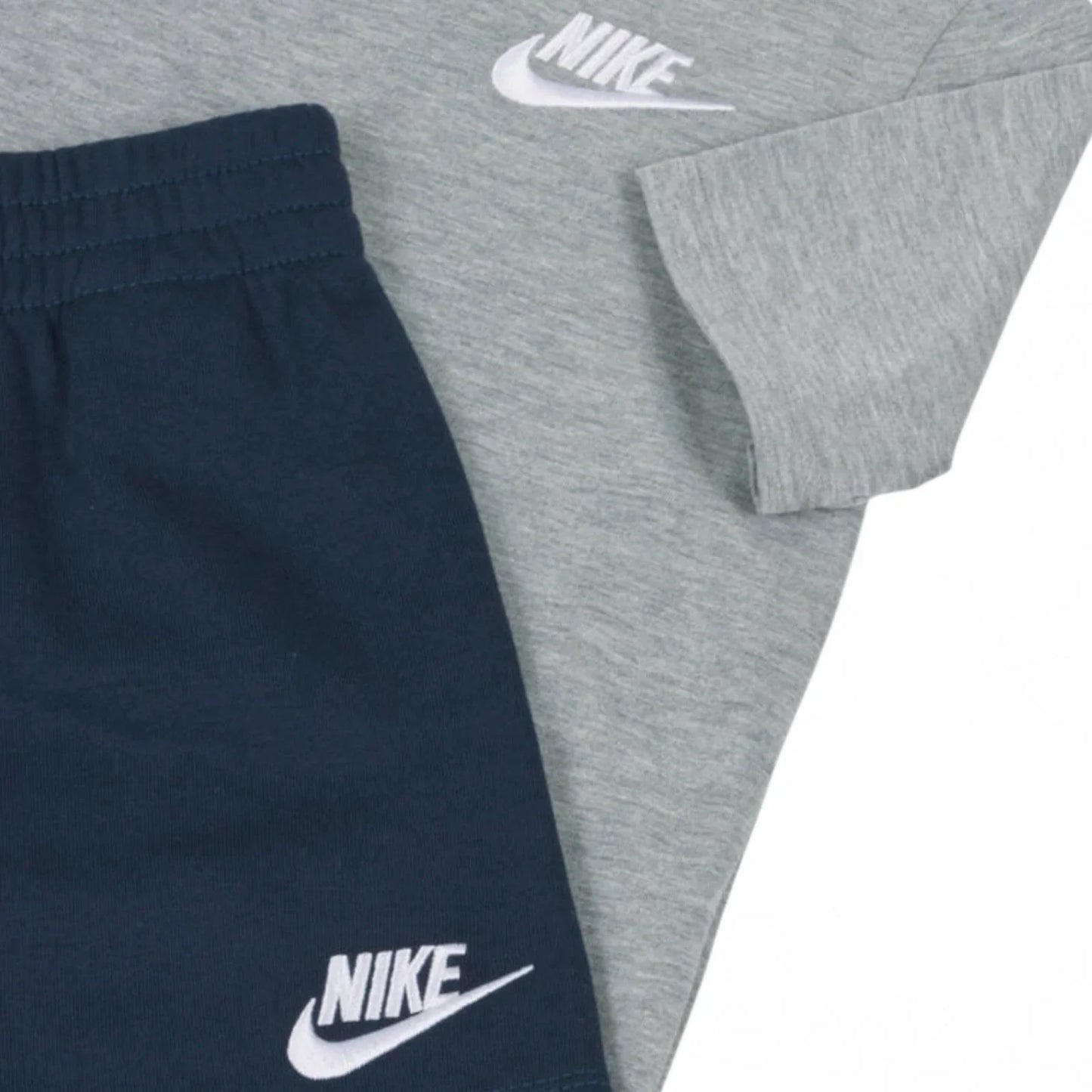 Nike Kids 2 Piece Shorts Set Gray T- Shirt & Navy Shorts Boys - Trendiez U ♥ 