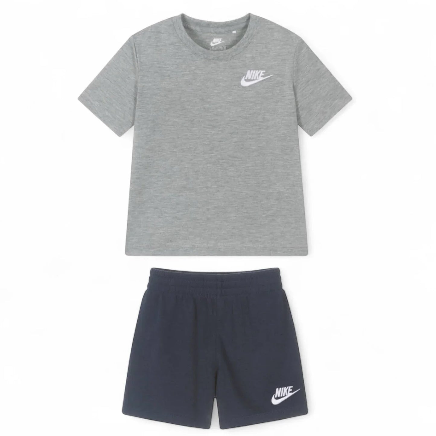 Nike Kids 2 Piece Shorts Set Gray T- Shirt & Navy Shorts Boys - Trendiez U ♥ 
