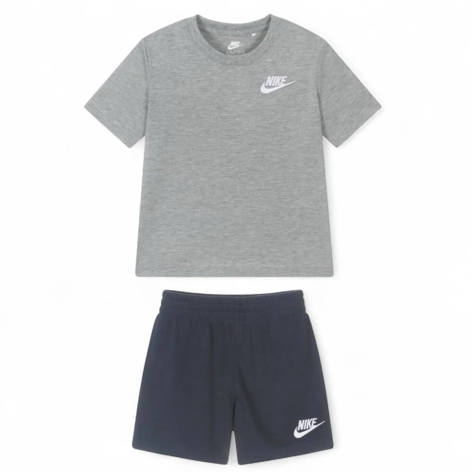 Nike Kids 2 Piece Shorts Set Gray T- Shirt & Navy Shorts Boys - Trendiez U ♥ 