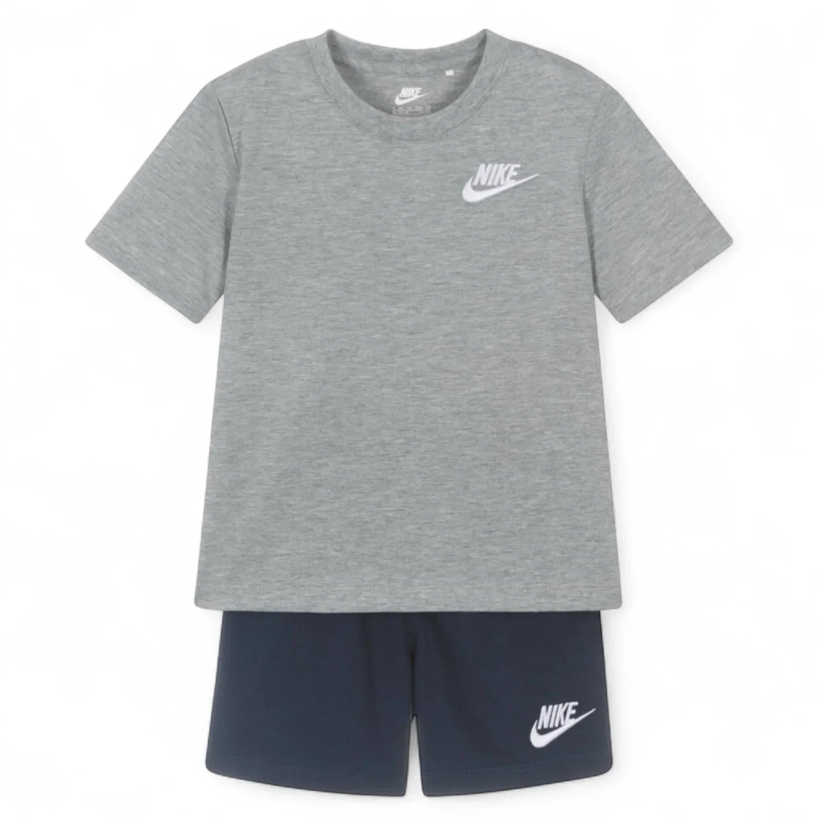 Nike Kids 2 Piece Shorts Set Gray T- Shirt & Navy Shorts Boys - Trendiez U ♥ 