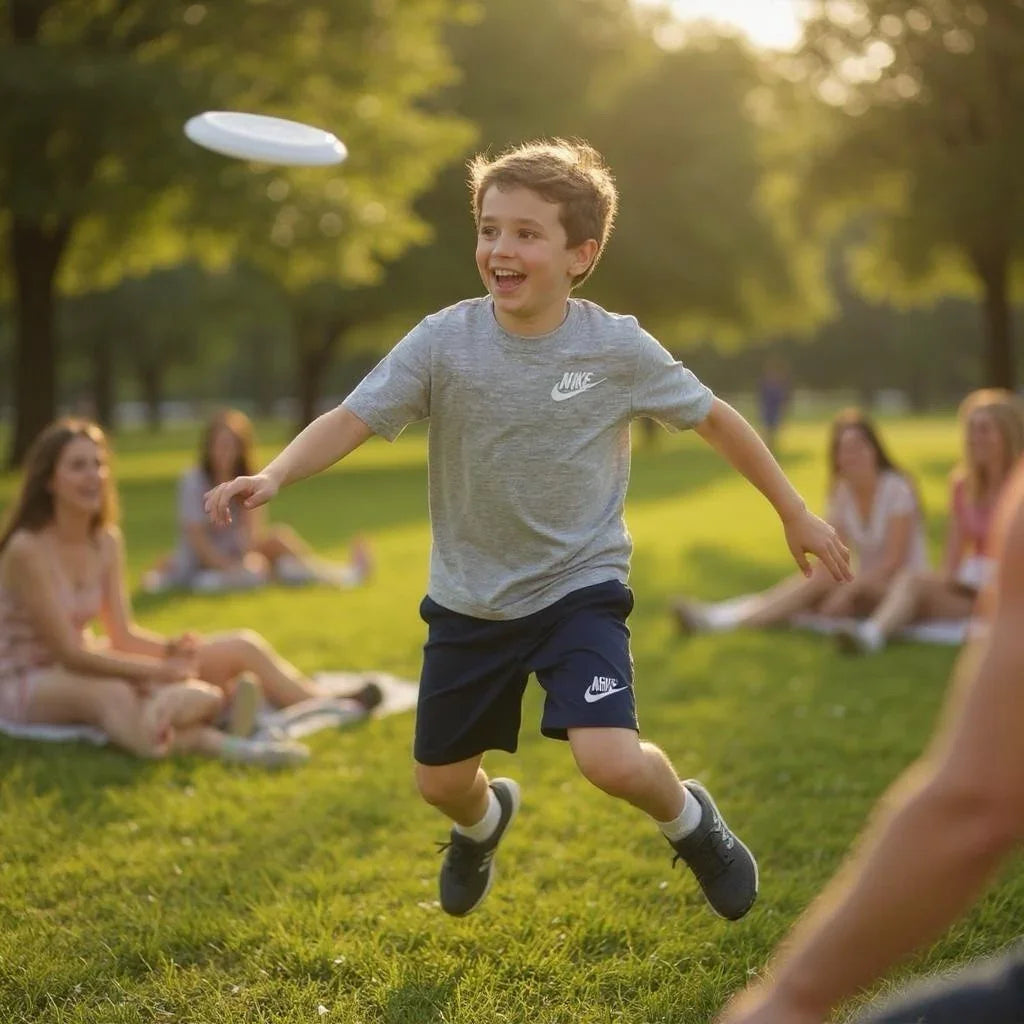 Nike Kids 2 Piece Shorts Set Gray T- Shirt & Navy Shorts Boys - Trendiez U ♥ 