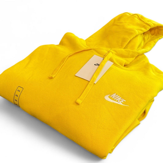 Nike Sportswear Men's Small Yellow Club Fleece Hoodie Pullover Athleisure 2XL - Trendiez U ♥ 