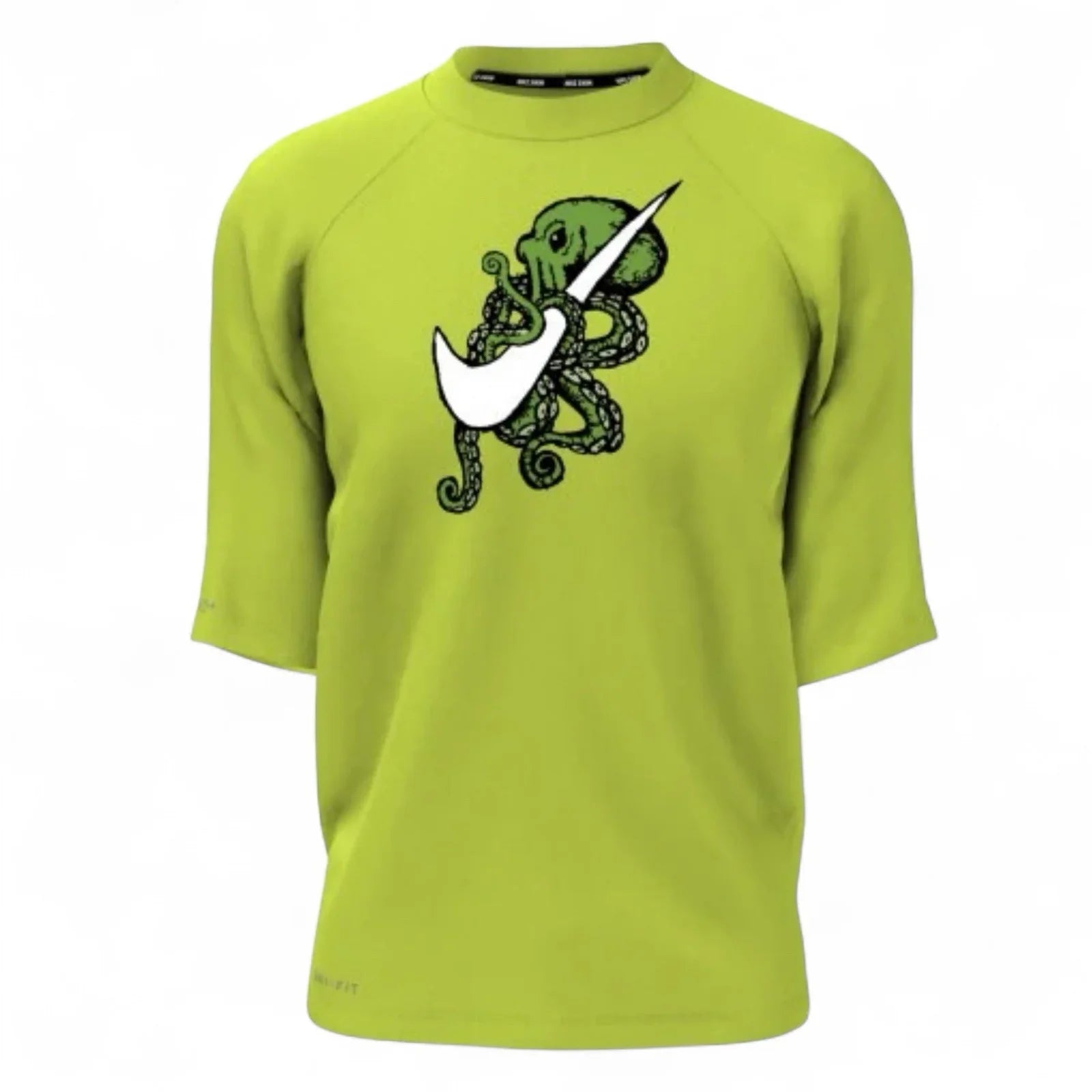 Nike Swim Kids’ Rash Guard – Green Octopus Swoosh, Size XL UPF 40+ - Trendiez U ♥ 