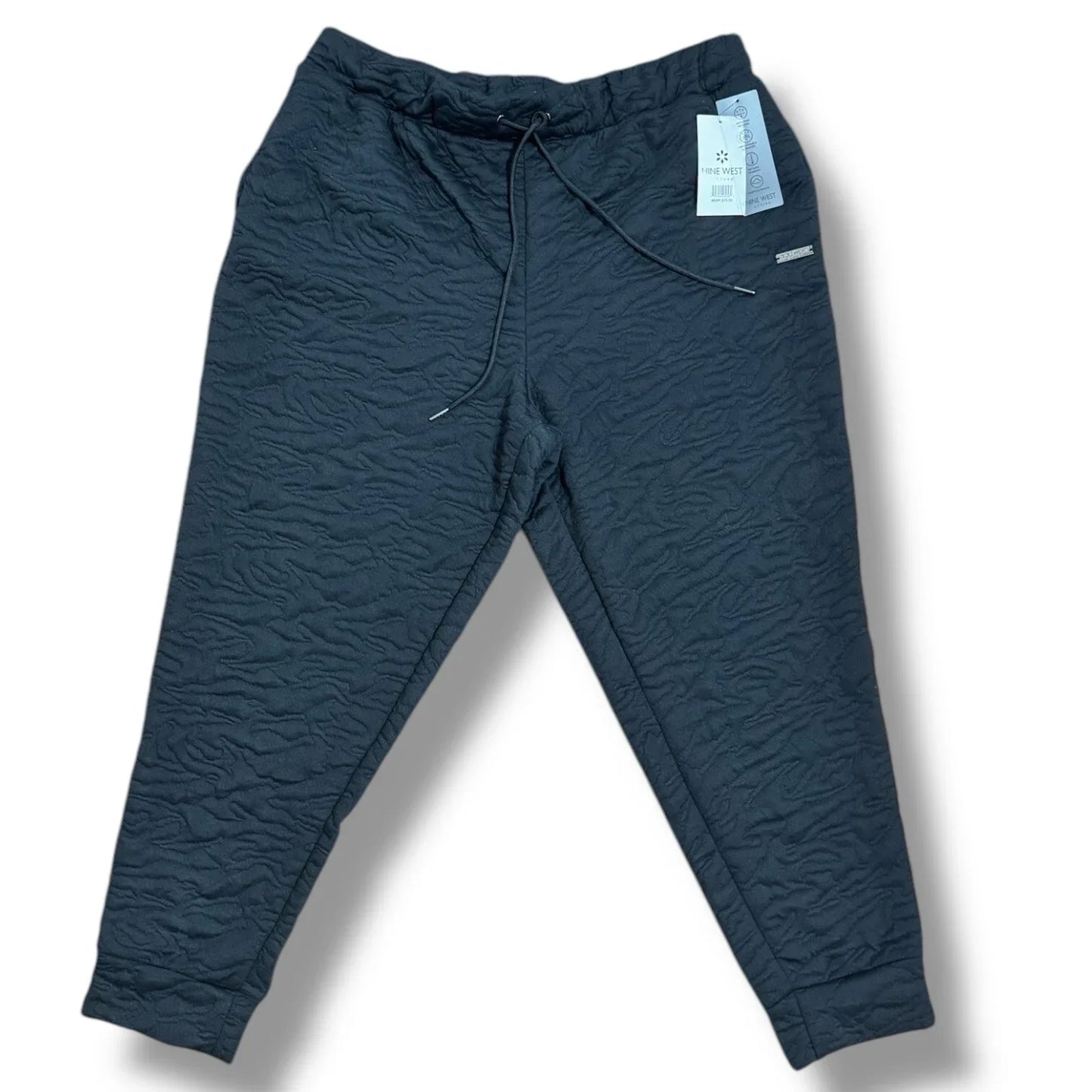 Nine West Pants Womens 2X Black Salutation Textured Jogger Pull On - Trendiez U ♥ 