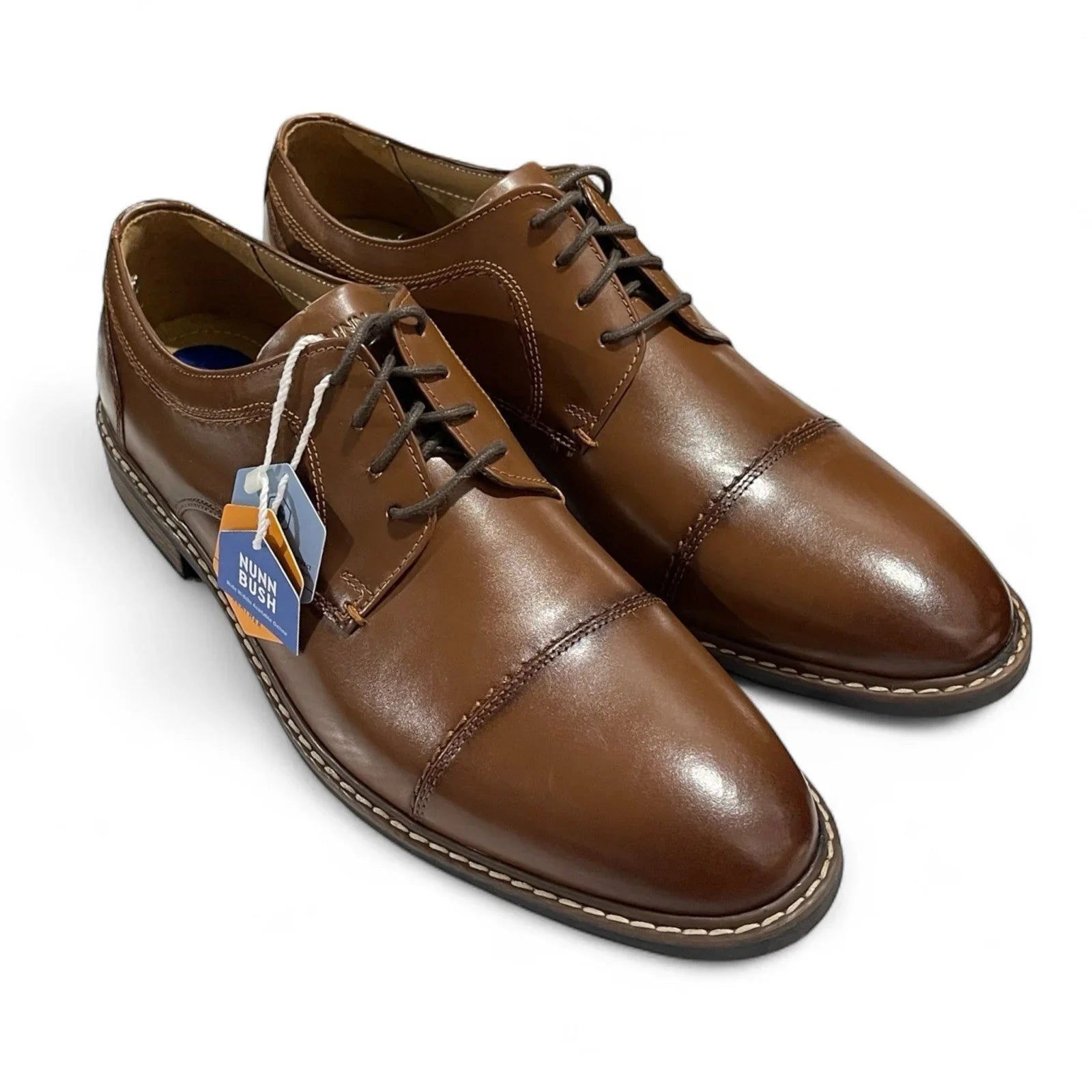 Nunn Bush Comfort Gel Men's Brown Genuine Leather Dress Shoes Size 11 NWT - Trendiez U ♥ 