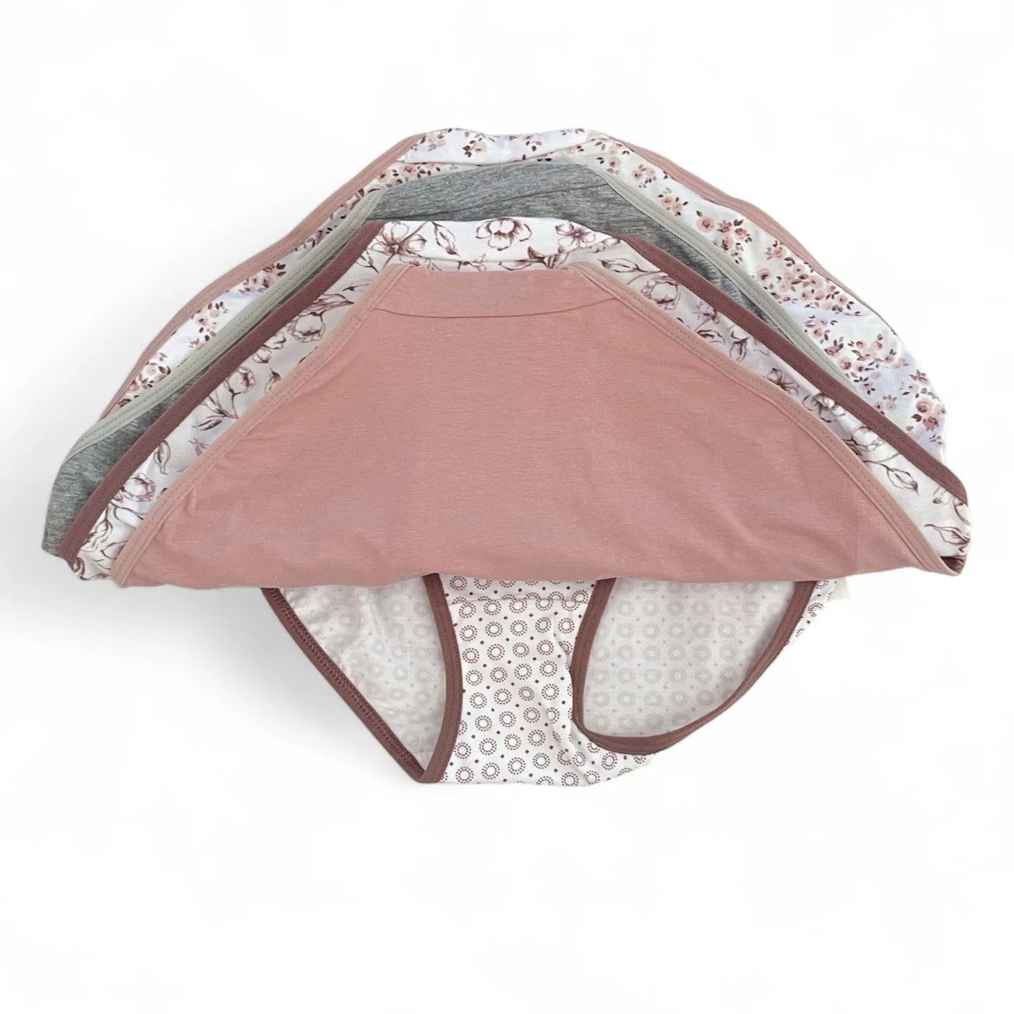 NWT 5 pack L Laura Ashley Cotton Brief Panties $48 Logo Band Asst Color - Trendiez U ♥ 