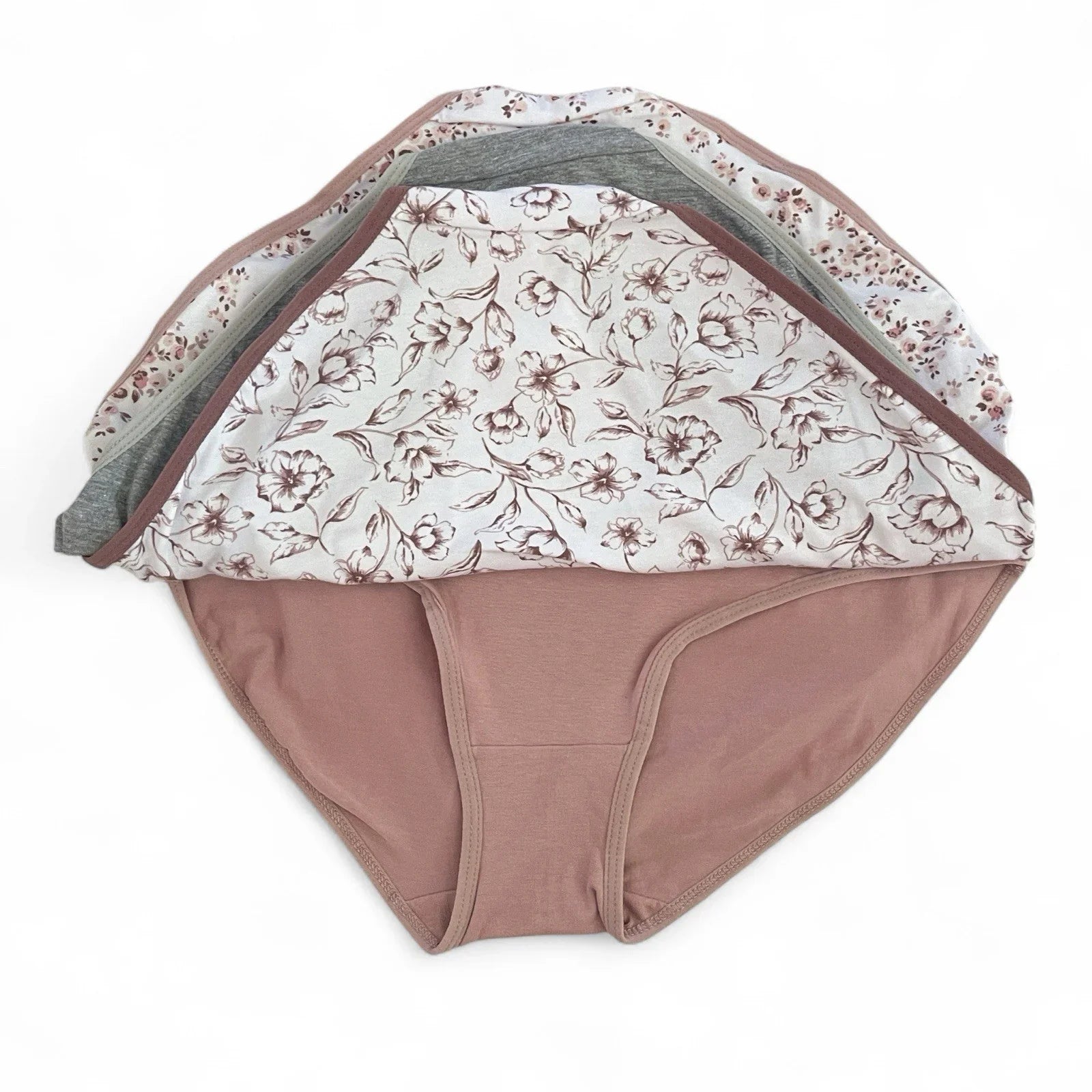 NWT 5 pack L Laura Ashley Cotton Brief Panties $48 Logo Band Asst Color - Trendiez U ♥ 