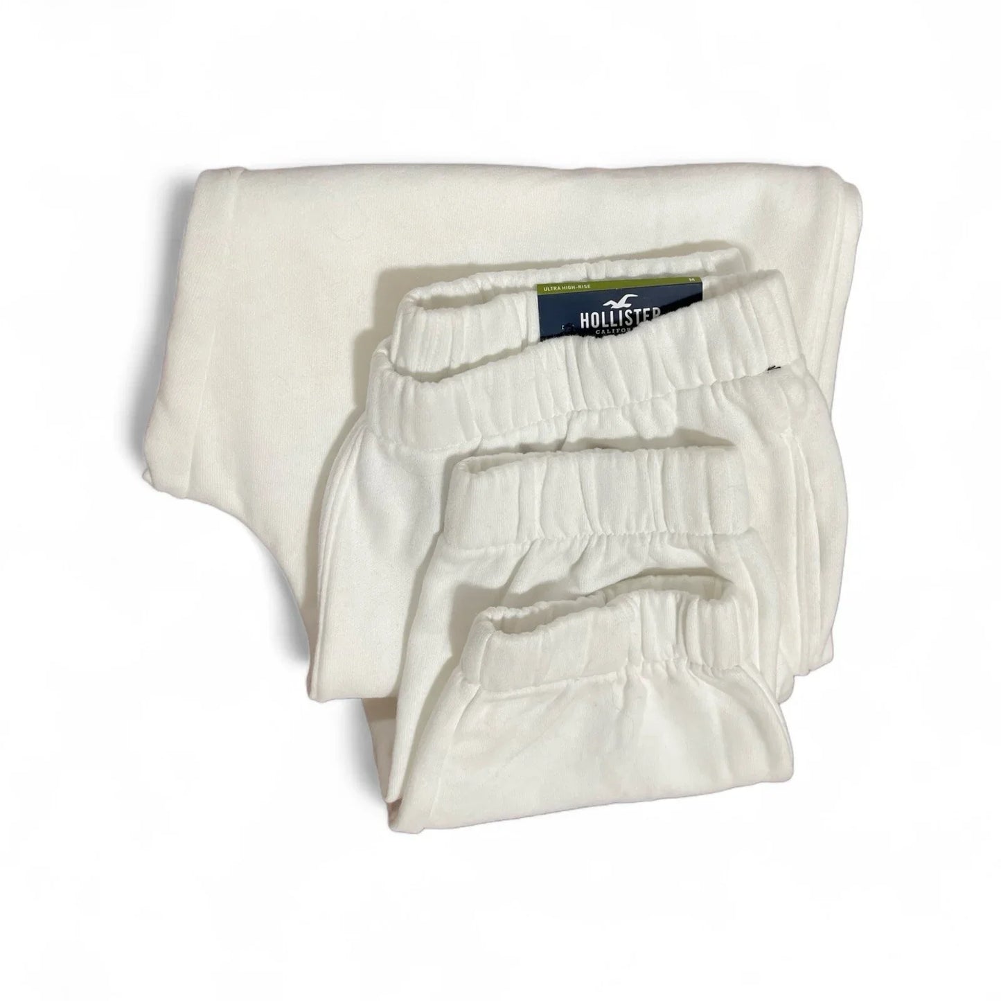 NWT Hollister Ultra High Rise Dad Joggers White Embroidered Cherry Women’s M - Trendiez U ♥ 