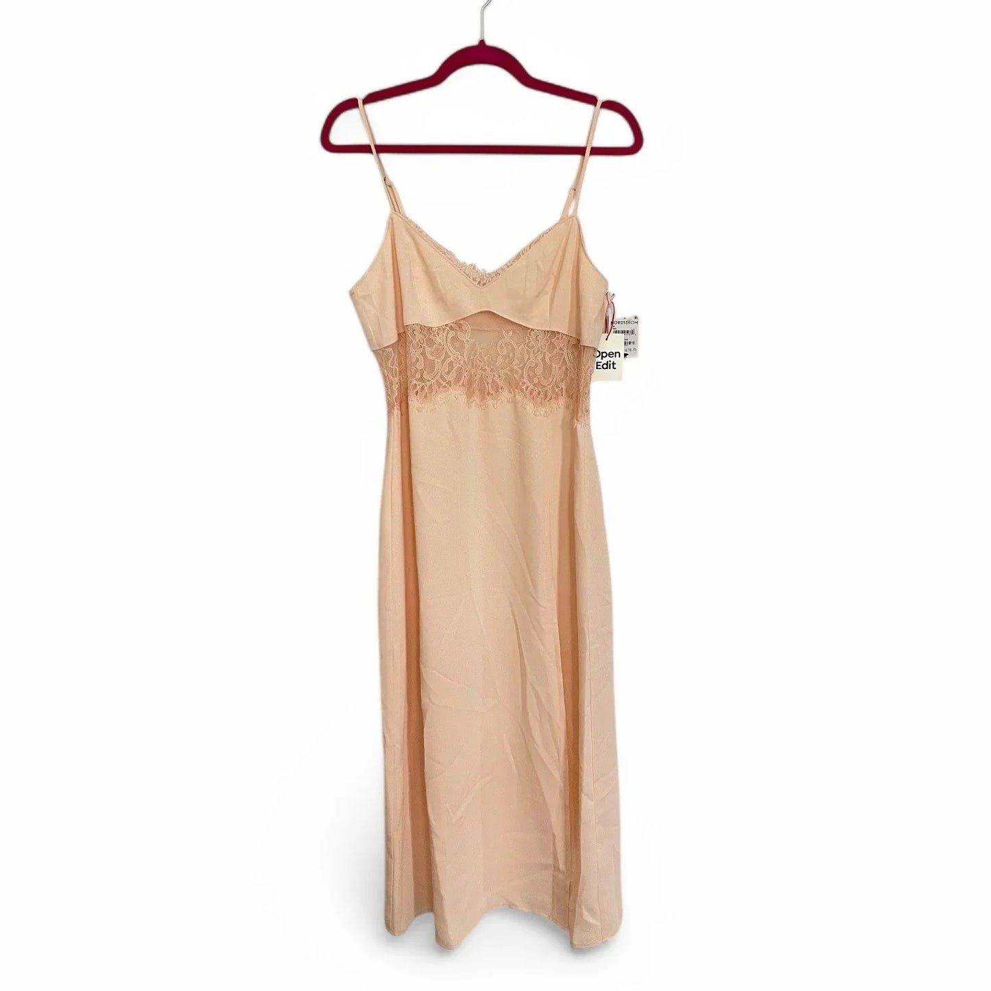 Open Edit Satin Nude Slipdress Lace Trim Size M NWT!!! Party Cocktail Birthday - Trendiez U ♥ 