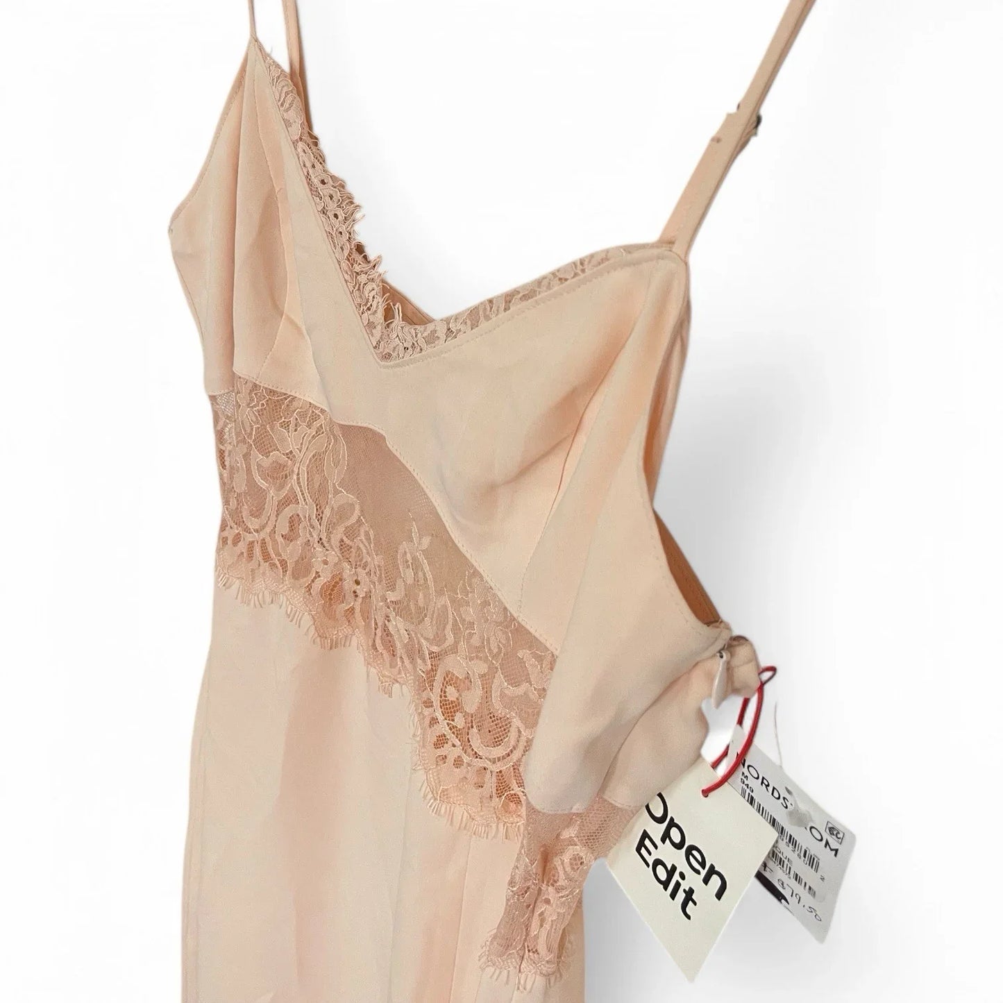 Open Edit Satin Nude Slipdress Lace Trim Size M NWT!!! Party Cocktail Birthday - Trendiez U ♥ 