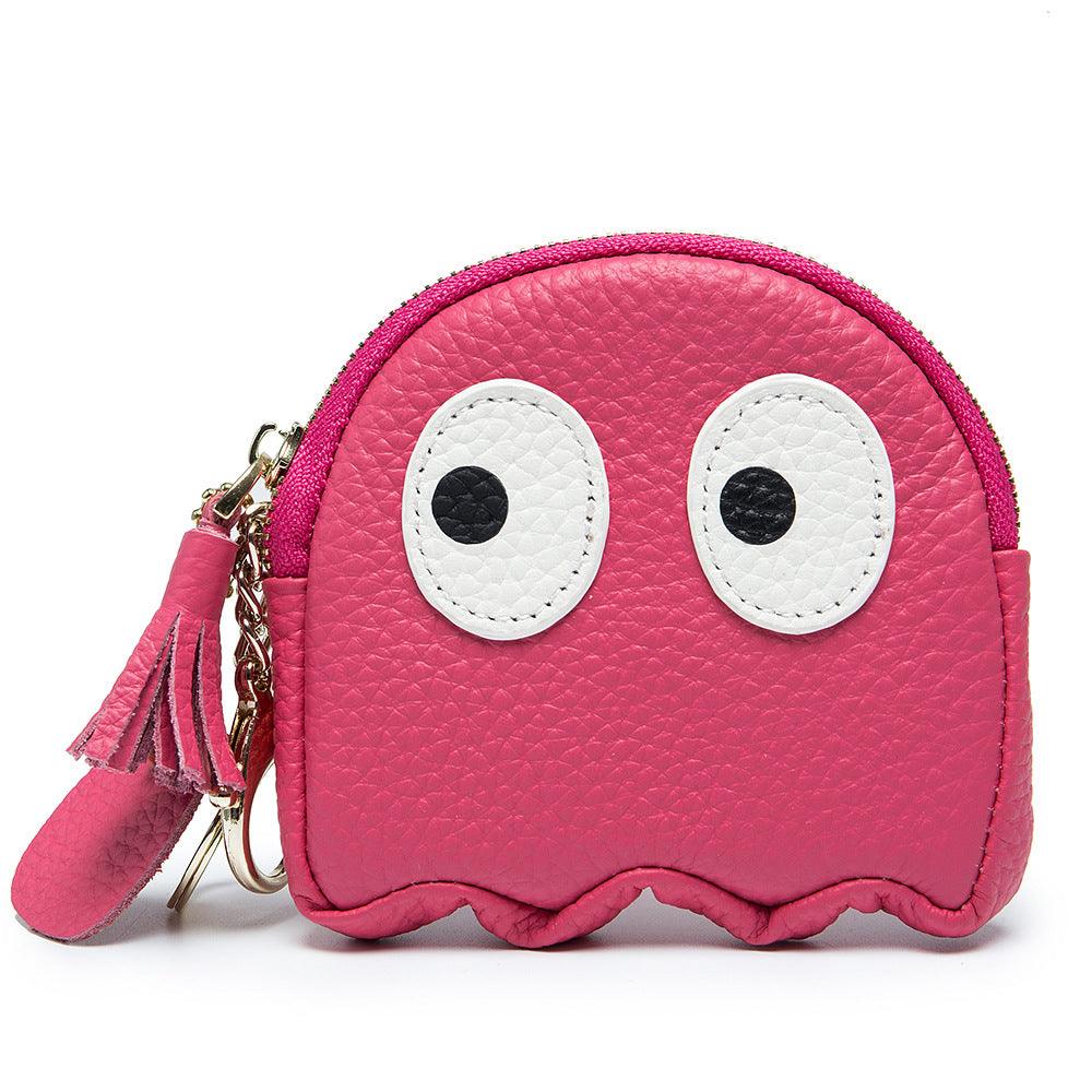 Pac-man Genuine Cowhide Leather Coin Pouch - Trendiez U ♥ 