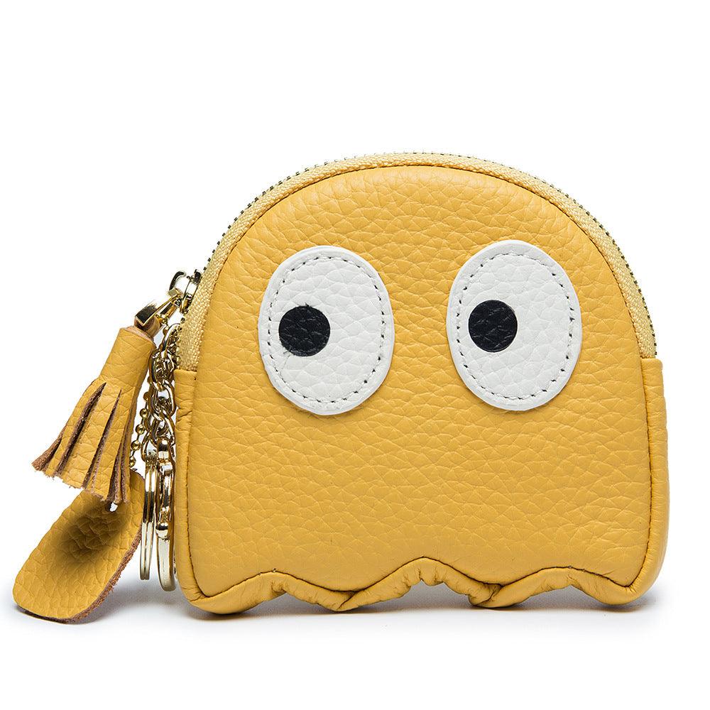 Pac-man Genuine Cowhide Leather Coin Pouch - Trendiez U ♥ 