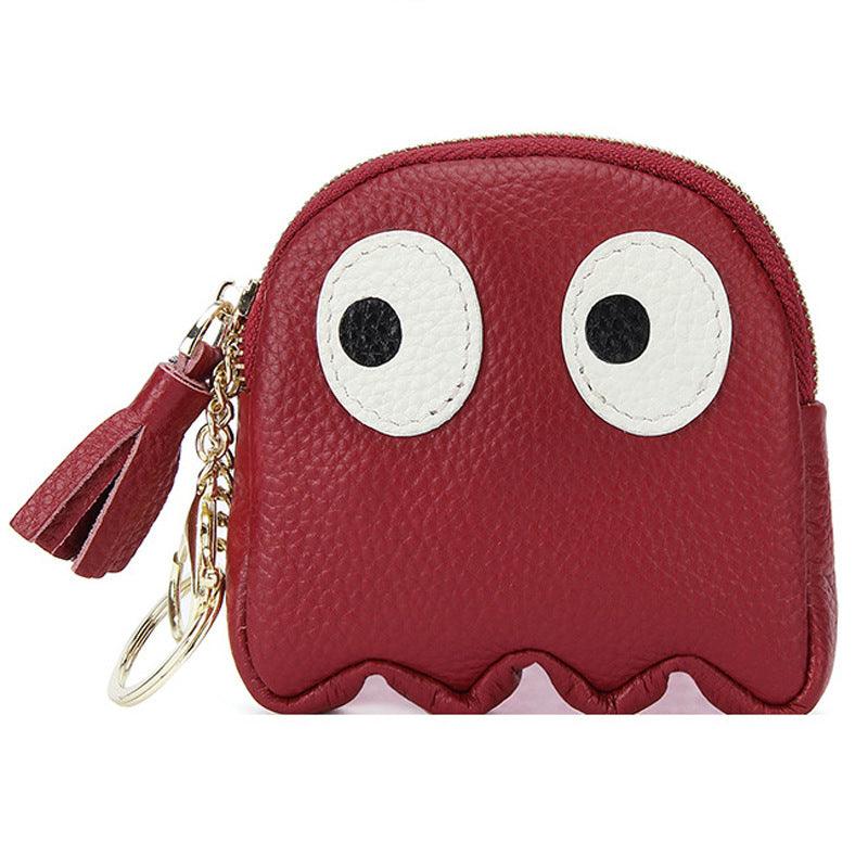 Pac-man Genuine Cowhide Leather Coin Pouch - Trendiez U ♥ 