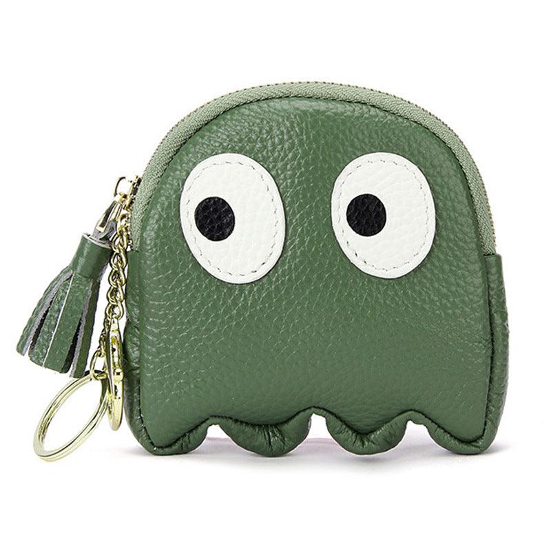 Pac-man Genuine Cowhide Leather Coin Pouch - Trendiez U ♥ 