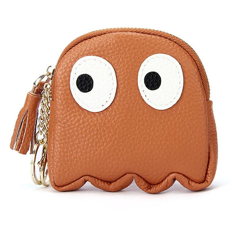 Pac-man Genuine Cowhide Leather Coin Pouch - Trendiez U ♥ 