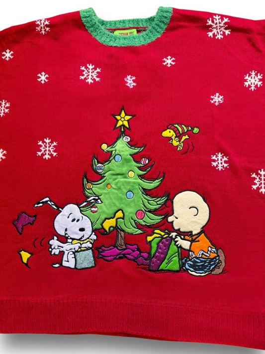 Peanuts Christmas Sweater Sz 1X Red Crewneck Snoopy Christmas Ugly Sweater NWT - Trendiez U ♥ 
