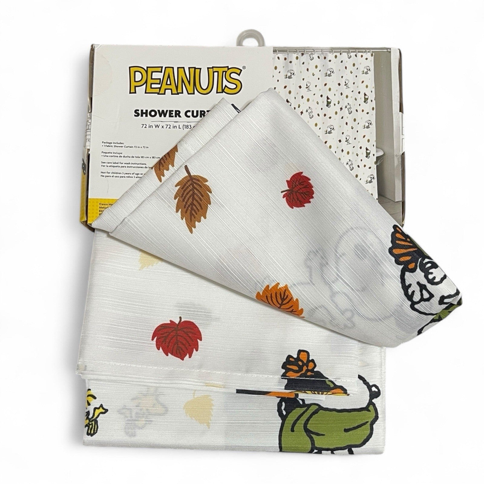 Peanuts Snoopy Autumn Shower Curtain – Fall Leaves Bath Deco - Trendiez U ♥ 