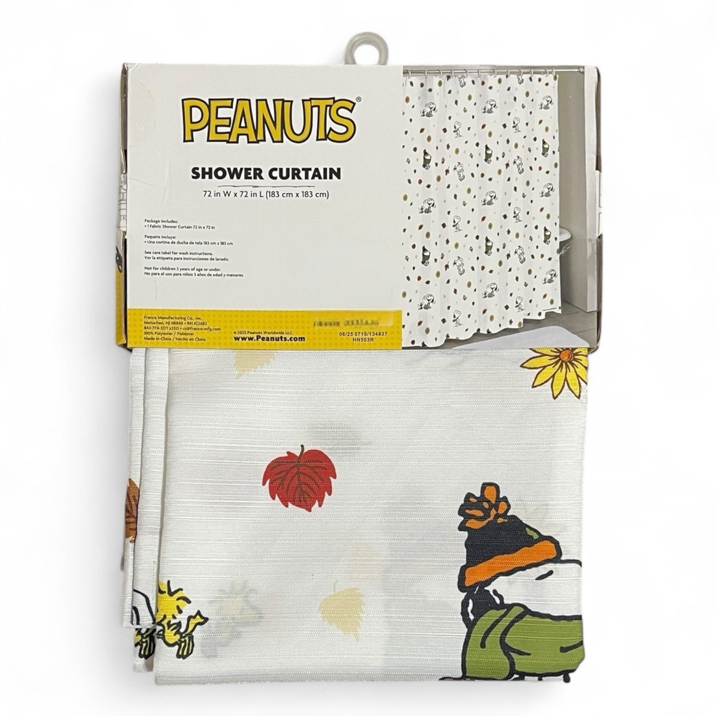 Peanuts Snoopy Autumn Shower Curtain – Fall Leaves Bath Deco - Trendiez U ♥ 