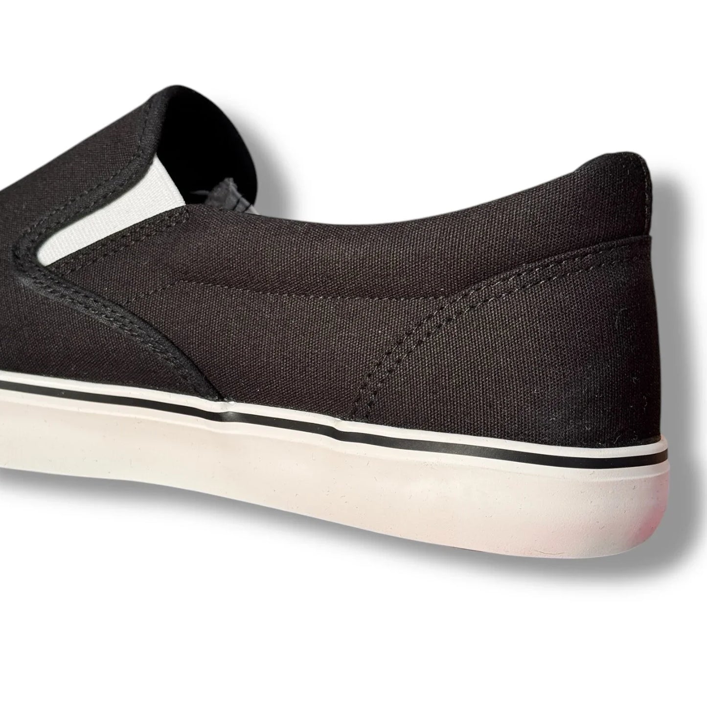 Perry Ellis Mens Black Canvas Slip On Lifestyle Luxury Sneakers Shoes Size 9 - Trendiez U ♥ 