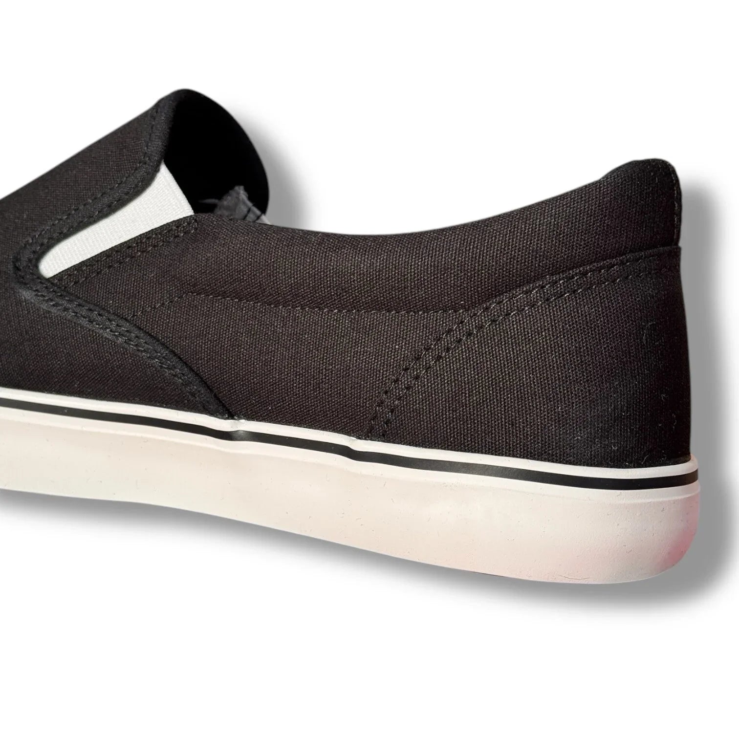 Perry Ellis Mens Black Canvas Slip On Lifestyle Luxury Sneakers Shoes Size 9 - Trendiez U ♥ 