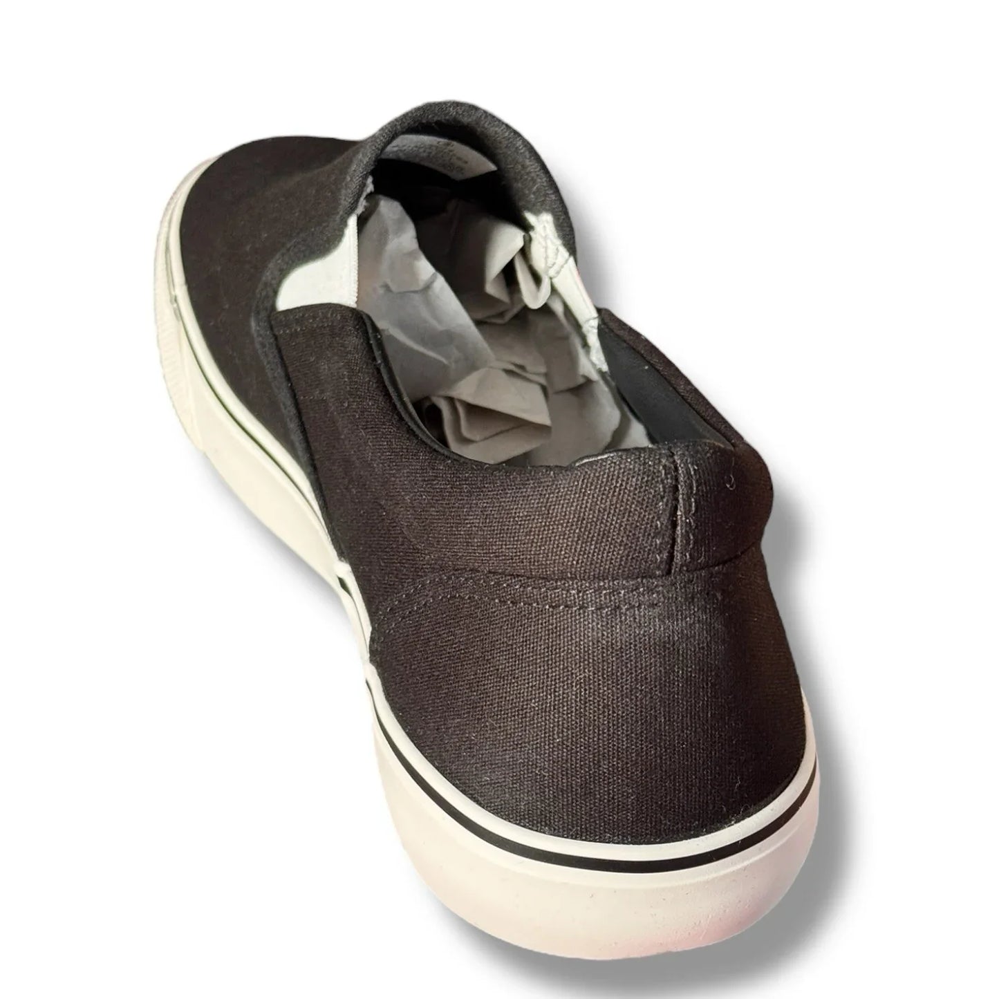 Perry Ellis Mens Black Canvas Slip On Lifestyle Luxury Sneakers Shoes Size 9 - Trendiez U ♥ 