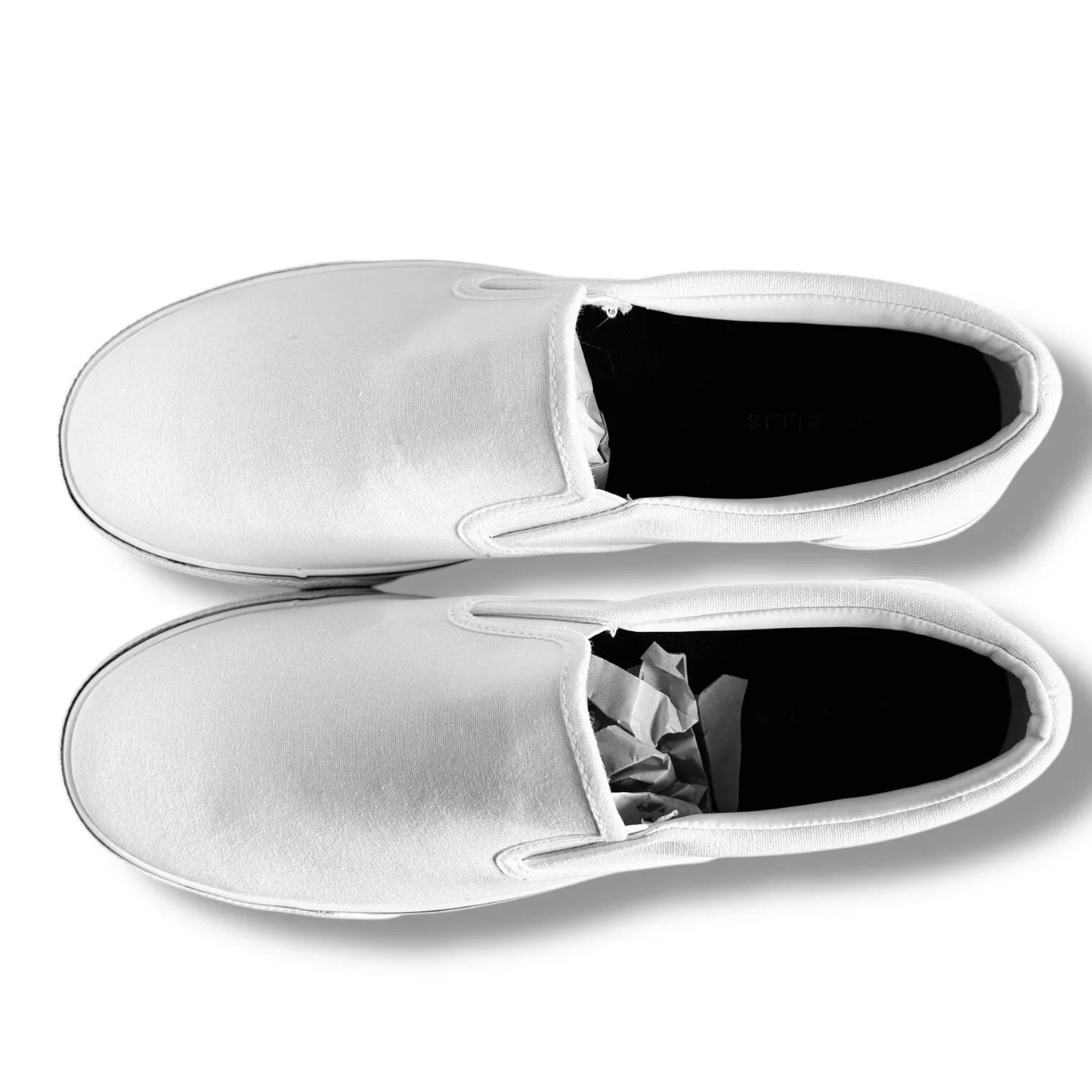 Perry Ellis Mens White Canvas Slip On Lifestyle Luxury Sneakers Shoes Size 9 - Trendiez U ♥ 