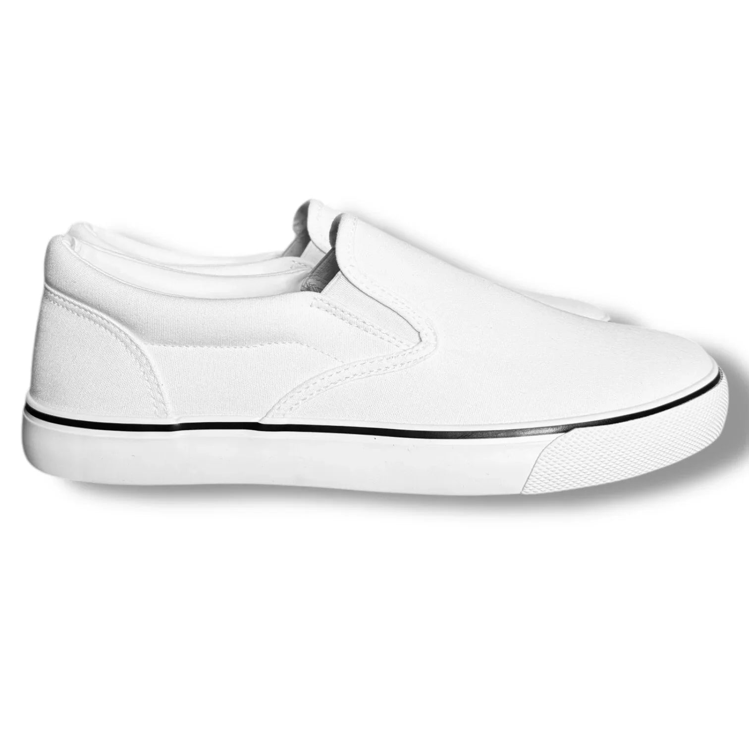 Perry Ellis Mens White Canvas Slip On Lifestyle Luxury Sneakers Shoes Size 9 - Trendiez U ♥ 