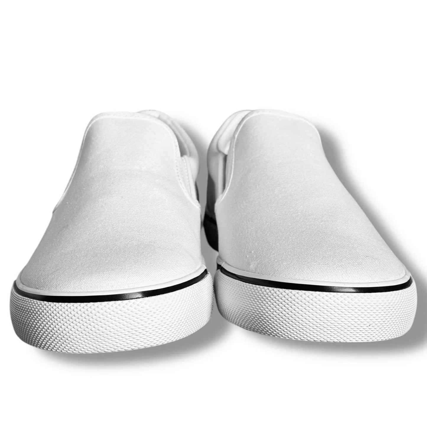 Perry Ellis Mens White Canvas Slip On Lifestyle Luxury Sneakers Shoes Size 9 - Trendiez U ♥ 