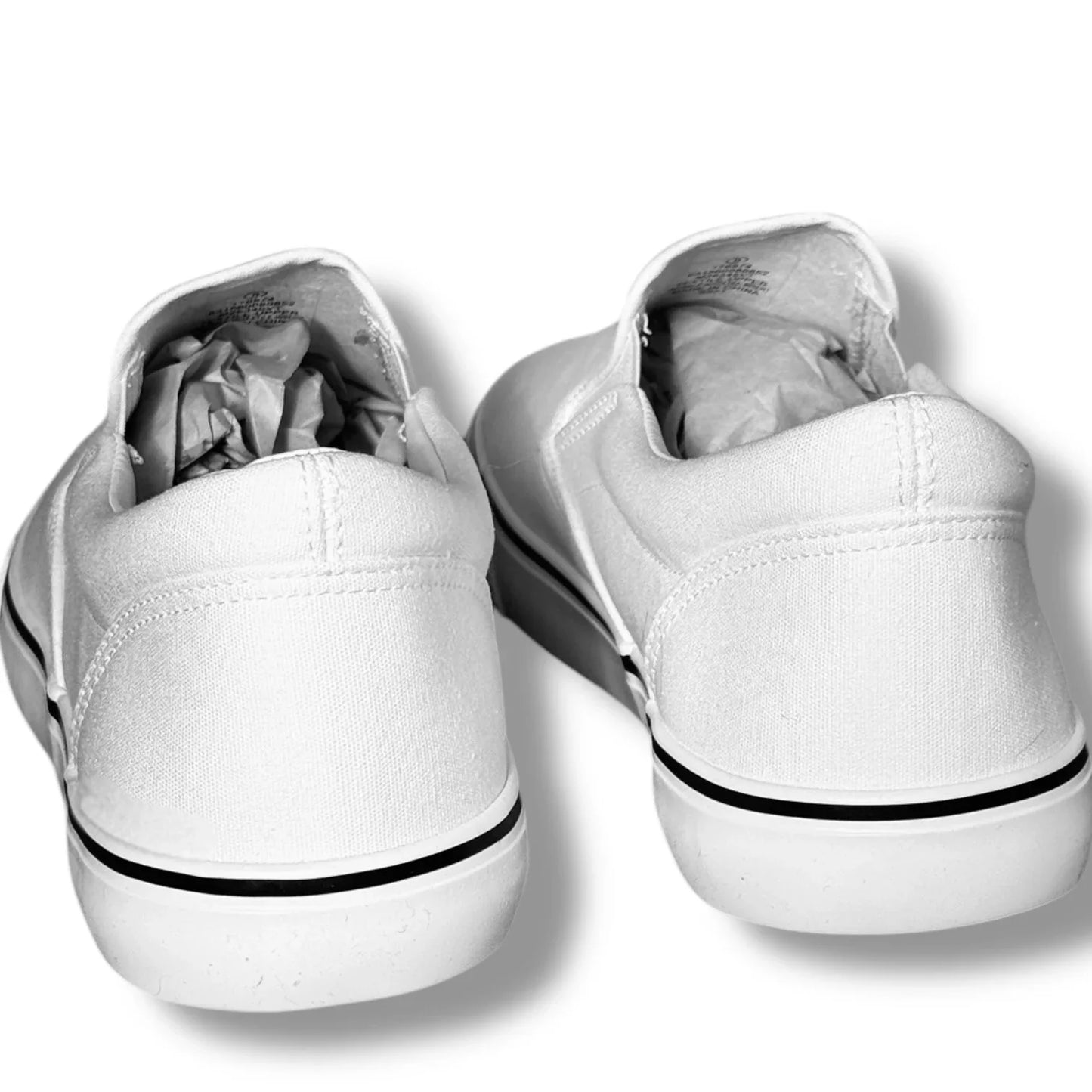 Perry Ellis Mens White Canvas Slip On Lifestyle Luxury Sneakers Shoes Size 9 - Trendiez U ♥ 