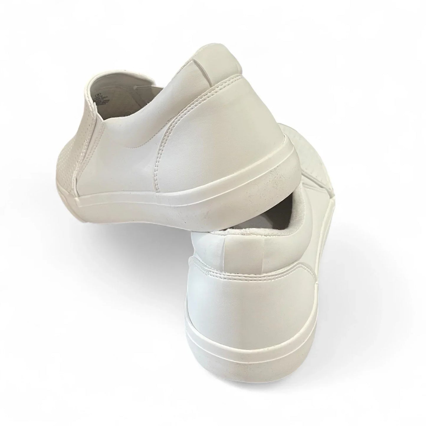 Perry Ellis Mens White Vegan Leather Slip On Luxury Sneakers Shoes Size 9 - Trendiez U ♥ 