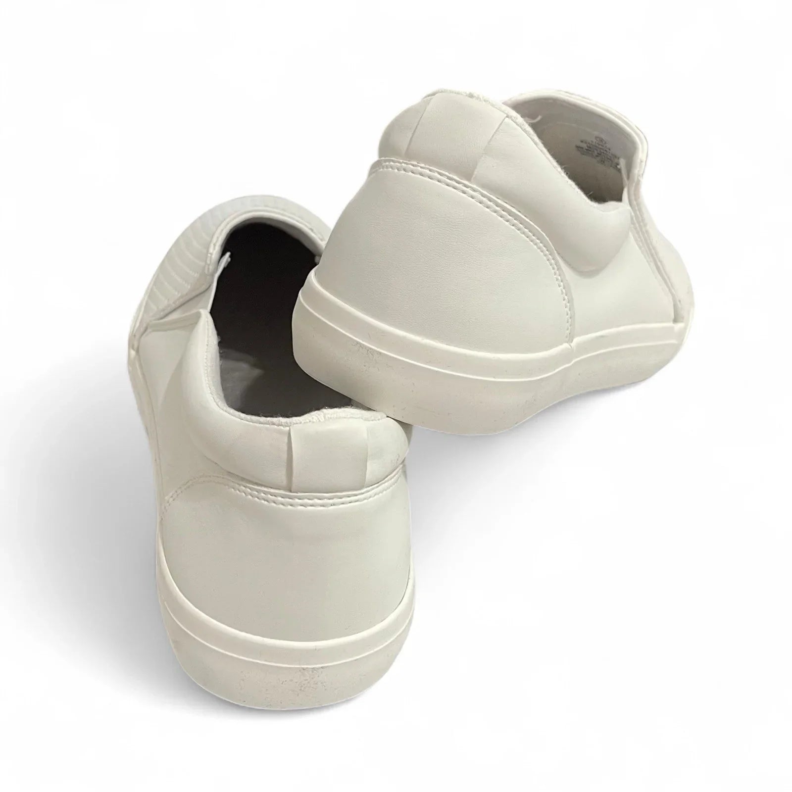 Perry Ellis Mens White Vegan Leather Slip On Luxury Sneakers Shoes Size 9 - Trendiez U ♥ 