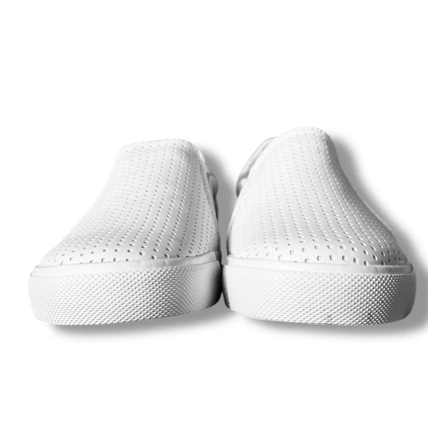 Perry Ellis Mens White Vegan Leather Slip On Luxury Sneakers Shoes Size 9 - Trendiez U ♥ 