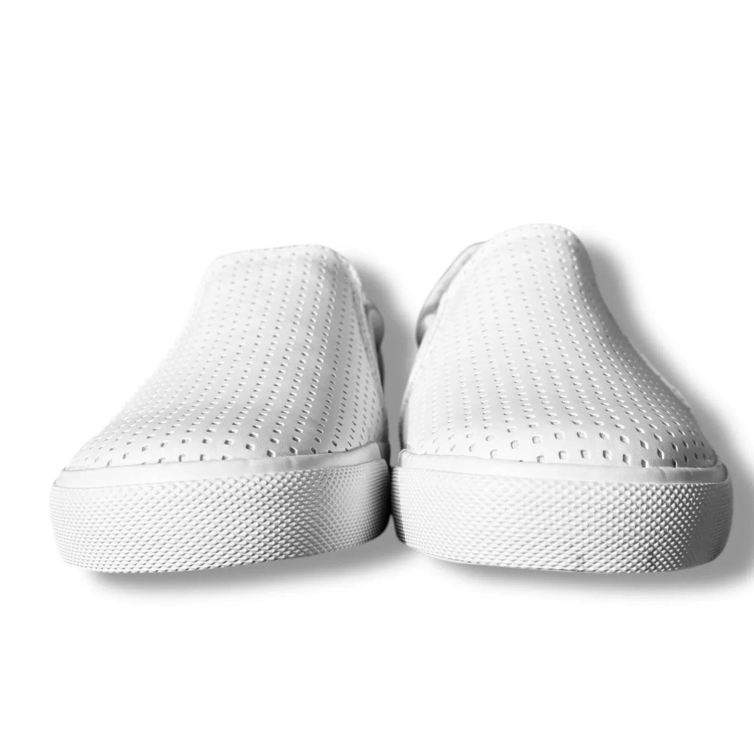 Perry Ellis Mens White Vegan Leather Slip On Luxury Sneakers Shoes Size 9 - Trendiez U ♥ 