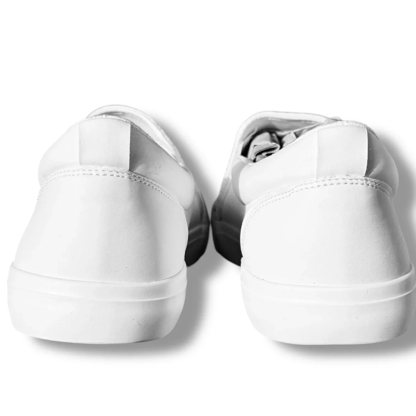 Perry Ellis Mens White Vegan Leather Slip On Luxury Sneakers Shoes Size 9 - Trendiez U ♥ 