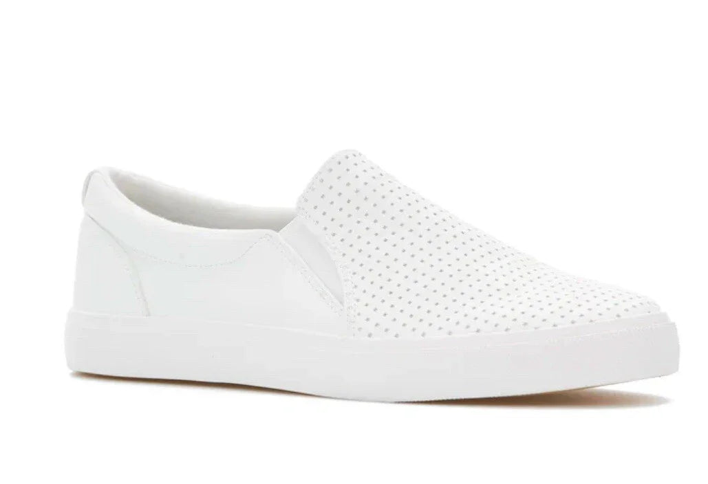 Perry Ellis Mens White Vegan Leather Slip On Luxury Sneakers Shoes Size 9 - Trendiez U ♥ 
