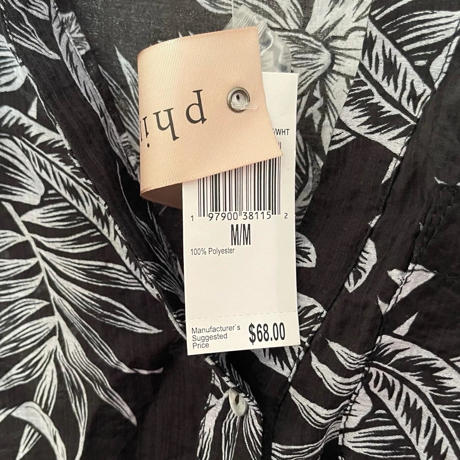 Philosophy Black Coastal Floral Blouse Size M Lightweight Relaxed Fit - Trendiez U ♥ 