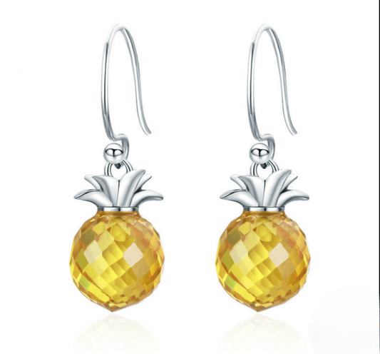 Pineapple Drops Sterling Silver Earrings - Trendiez U ♥ 