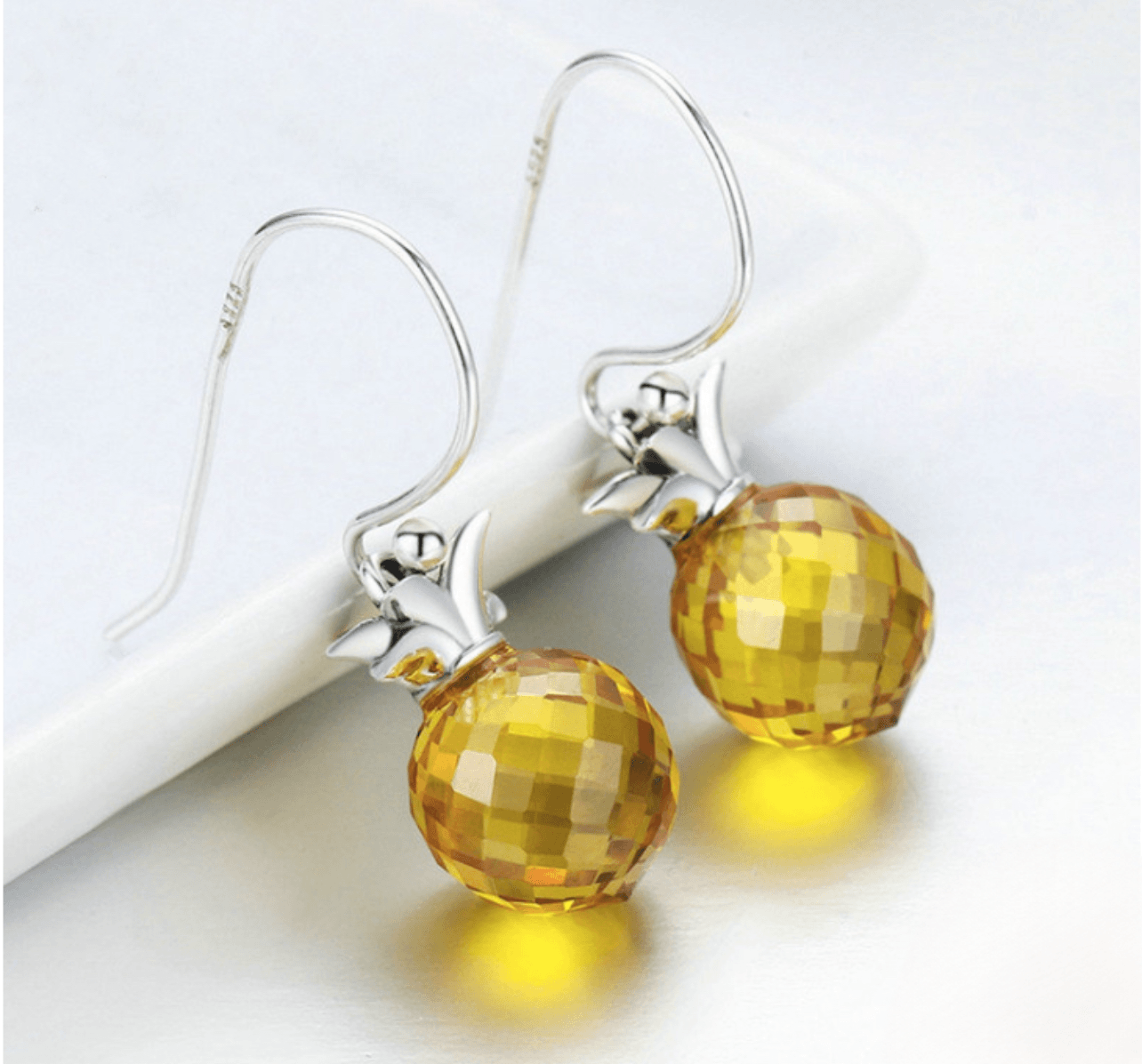 Pineapple Drops Sterling Silver Earrings - Trendiez U ♥ 