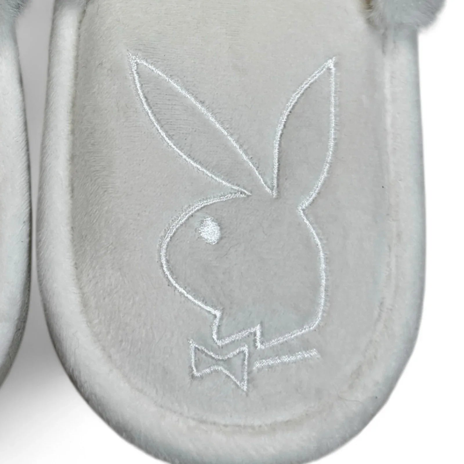 Playboy Pink & White Slippers Memory F Indoor/outdoor Soles Women's Sz 9.5-10.5 - Trendiez U ♥ 