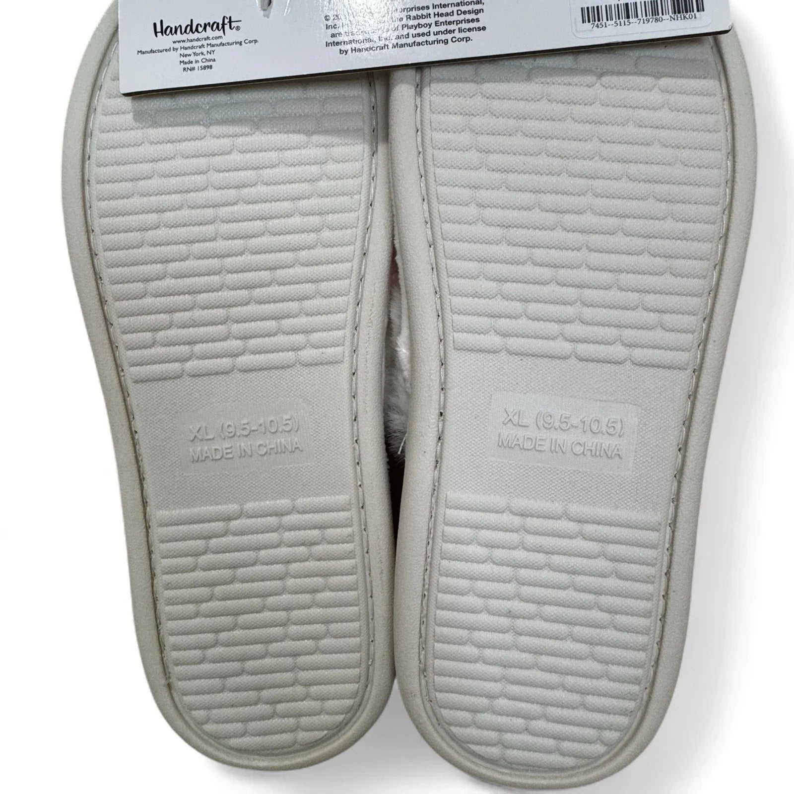 Playboy Pink & White Slippers Memory F Indoor/outdoor Soles Women's Sz 9.5-10.5 - Trendiez U ♥ 