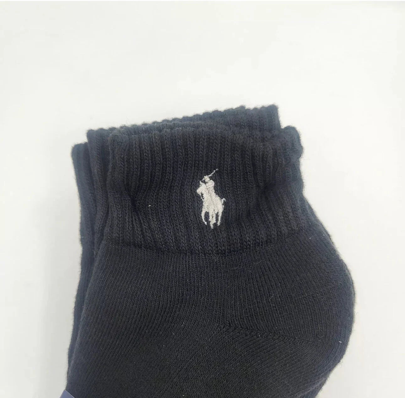 Polo Ralph Lauren 6-Pair Quarter Crew Black Socks Gray Pony Men's Size 10-13 - Trendiez U ♥ 