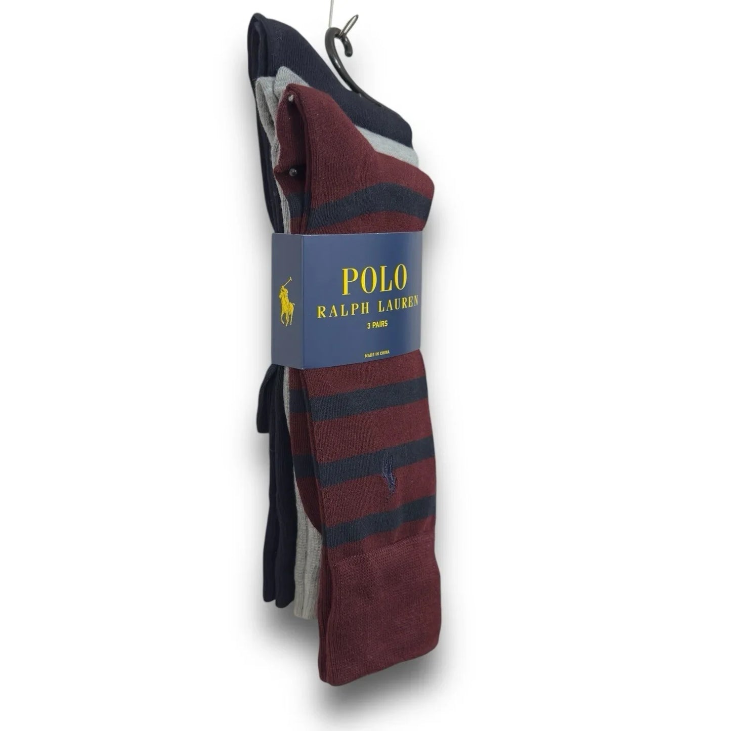 POLO RALPH LAUREN CREW DRESS SOCKS SHOE 6-12.5 MAROON NEW 3 PAIRS MENS - Trendiez U ♥ 