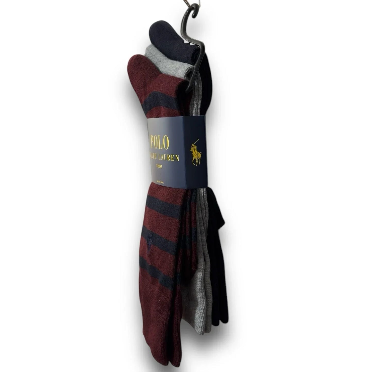 POLO RALPH LAUREN CREW DRESS SOCKS SHOE 6-12.5 MAROON NEW 3 PAIRS MENS - Trendiez U ♥ 