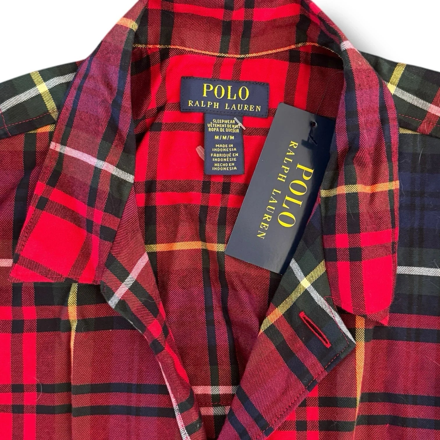 Polo Ralph Lauren Multicolor Tartan Plaid Pajama Men Sleepwear Shirt Sz Medium - Trendiez U ♥ 