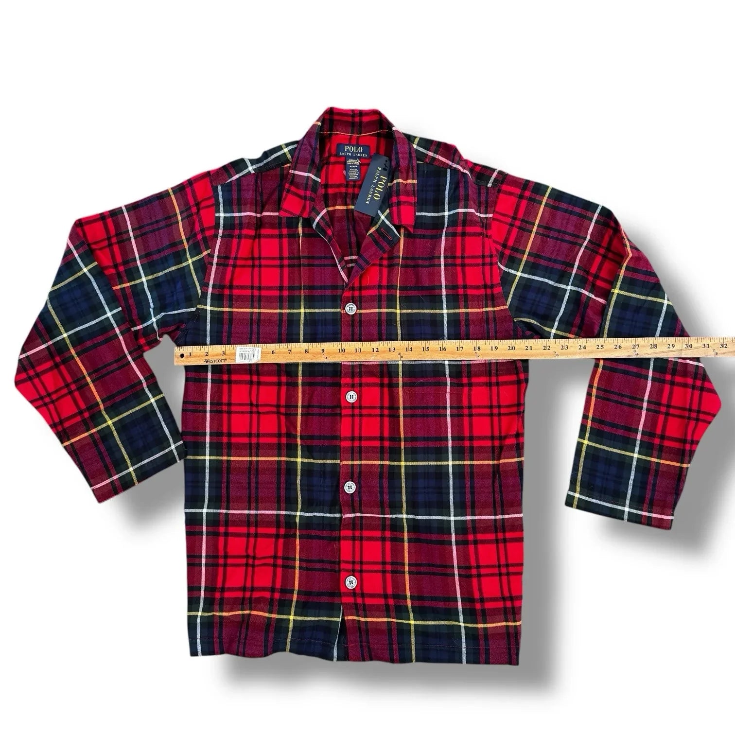 Polo Ralph Lauren Multicolor Tartan Plaid Pajama Men Sleepwear Shirt Sz Medium - Trendiez U ♥ 