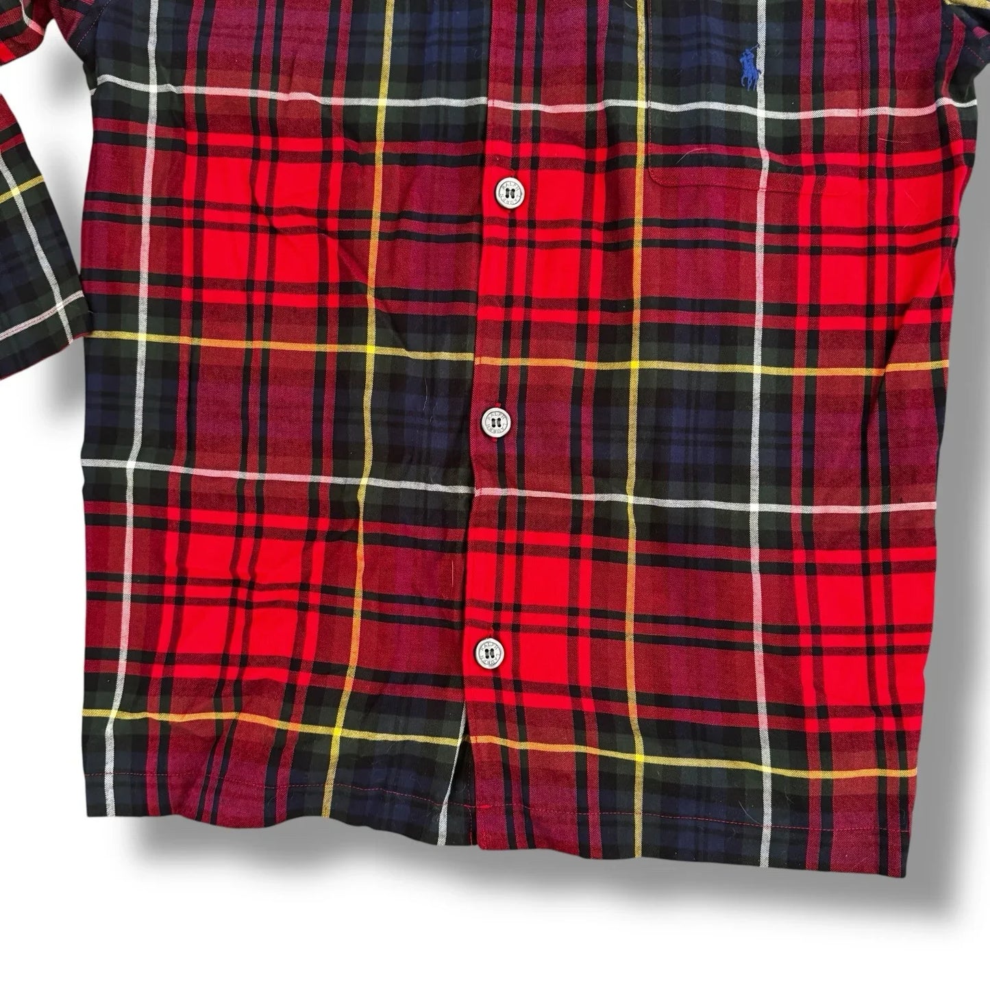 Polo Ralph Lauren Multicolor Tartan Plaid Pajama Men Sleepwear Shirt Sz Medium - Trendiez U ♥ 