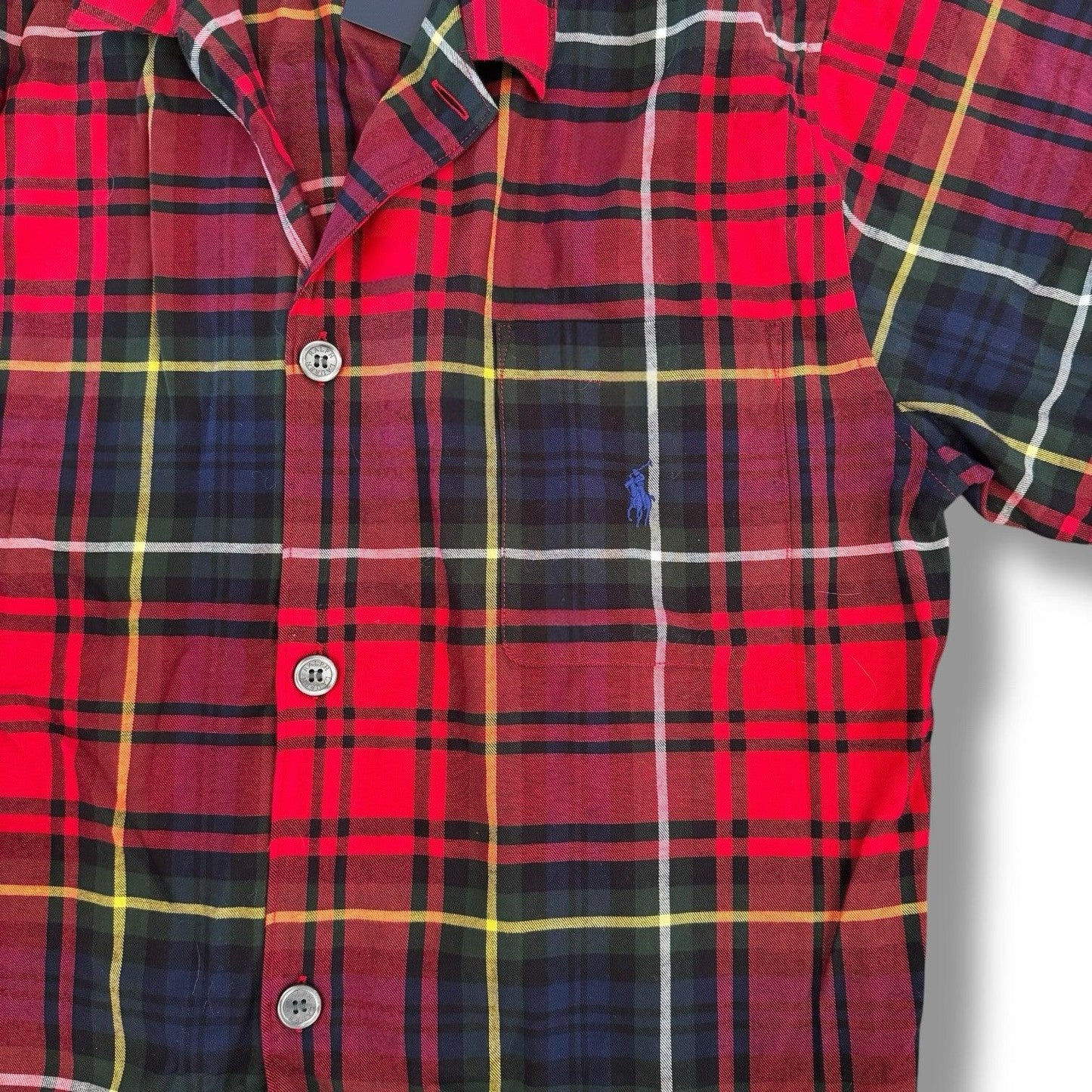 Polo Ralph Lauren Multicolor Tartan Plaid Pajama Men Sleepwear Shirt Sz Medium - Trendiez U ♥ 