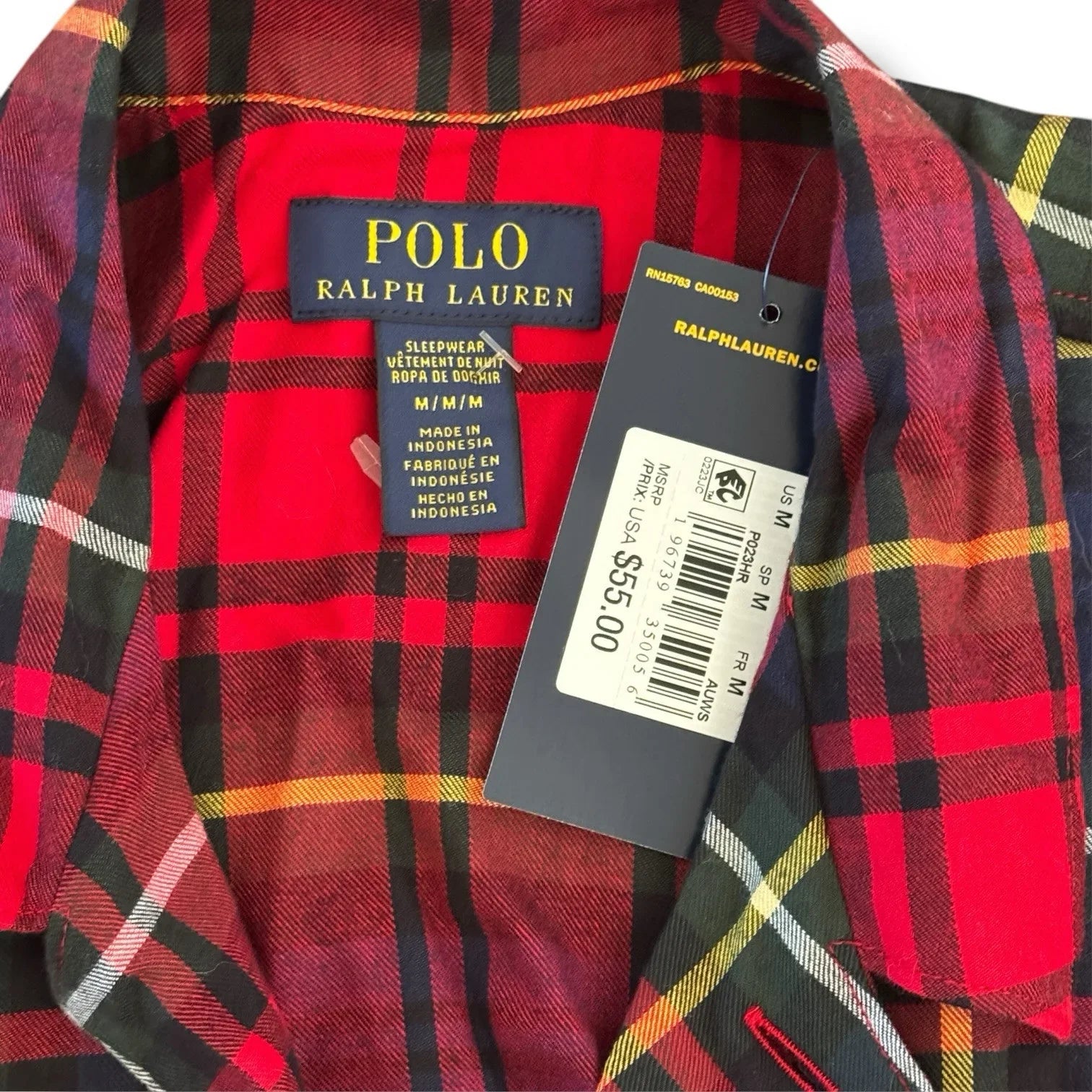 Polo Ralph Lauren Multicolor Tartan Plaid Pajama Men Sleepwear Shirt Sz Medium - Trendiez U ♥ 